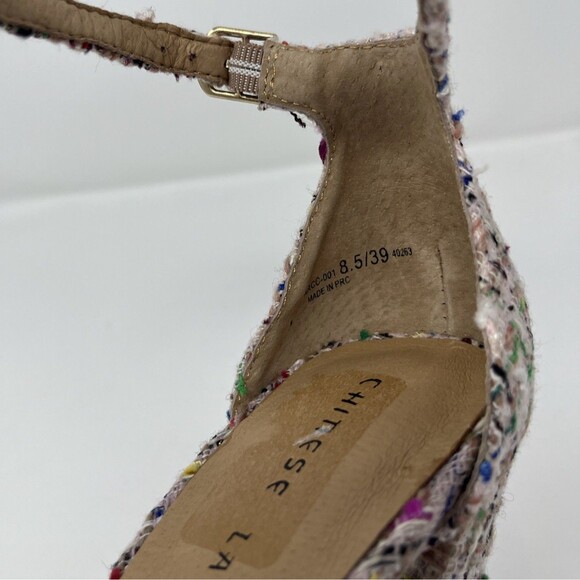 NWOT Chinese Laundry Womens Avenue Platform Heel Shoes Y2K Sz 8.5 Pink Tweed - Picture 12 of 16